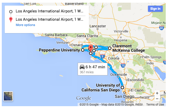 Los Angeles campus visits itinerary